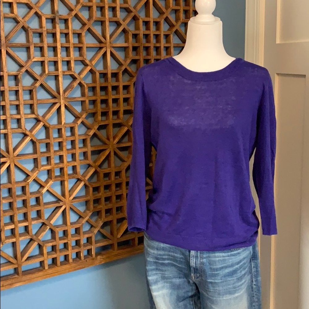 J Crew linen 3/4 sleeve sweater